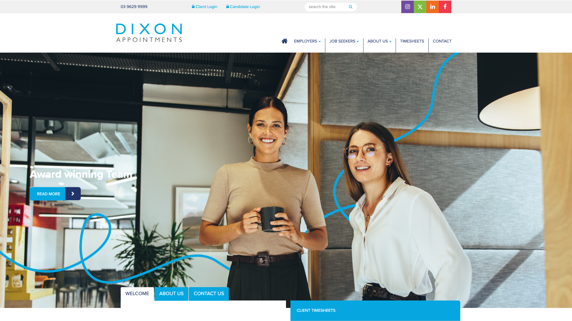 The 17 Best Recruitment Website Design Examples in Australia 6 Dixon Appointments website homepage