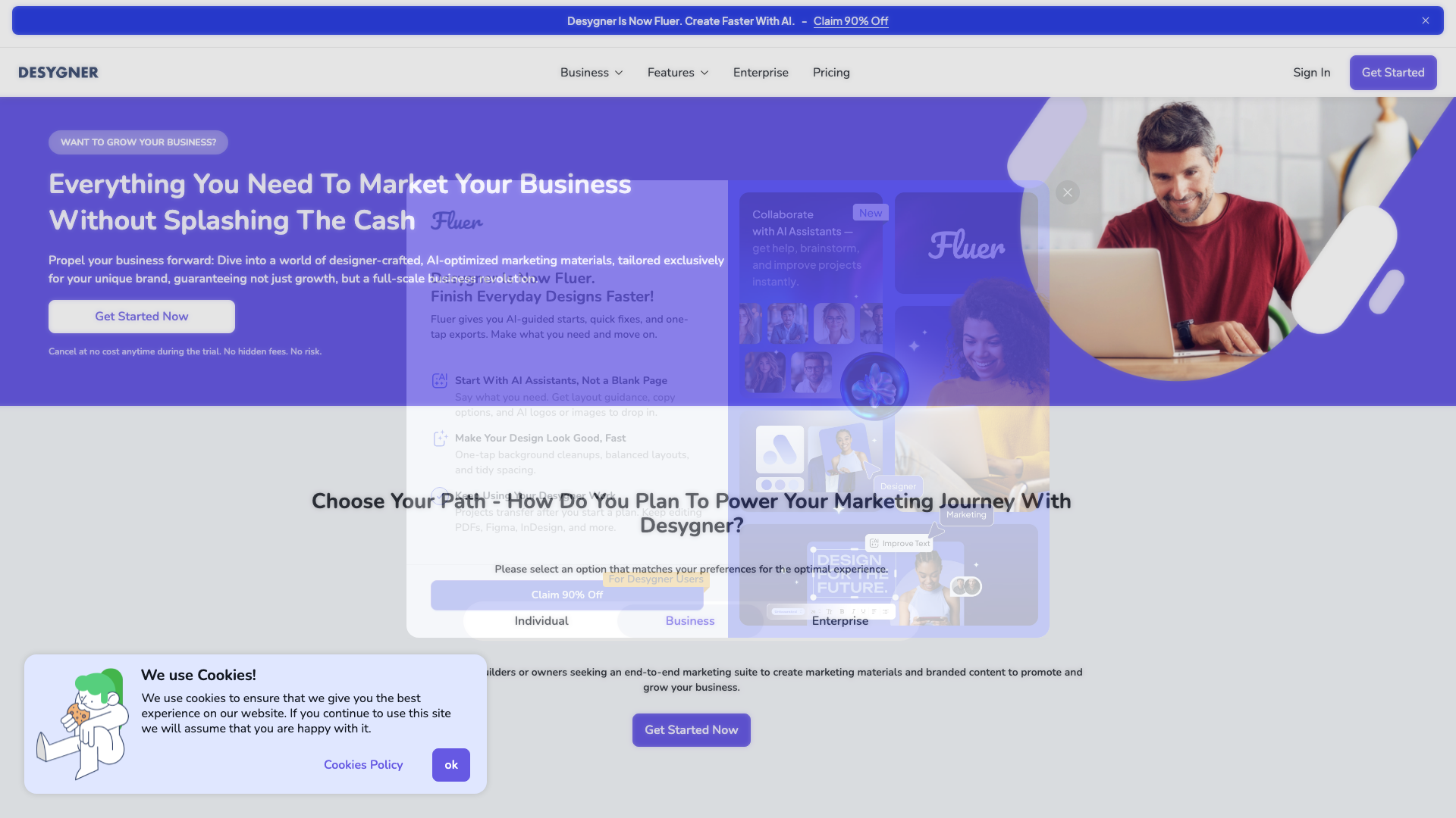 Desygner website homepage