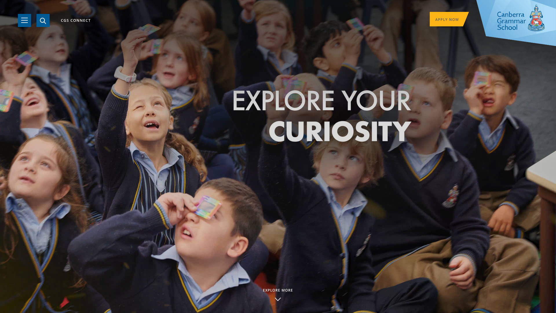Canberra Grammar School website homepage