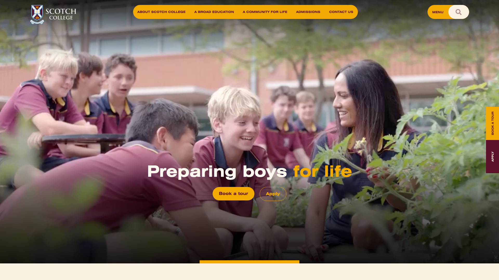 Scotch College website homepage