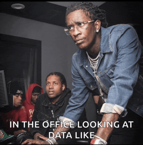 Person looking at data on a laptop