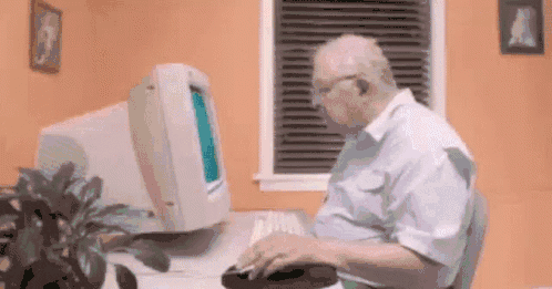 Animated GIF of someone frustrated at a computer