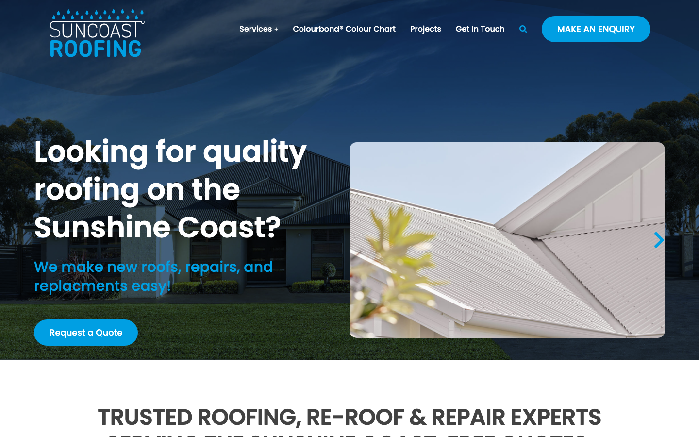 Suncoast Roofing website homepage