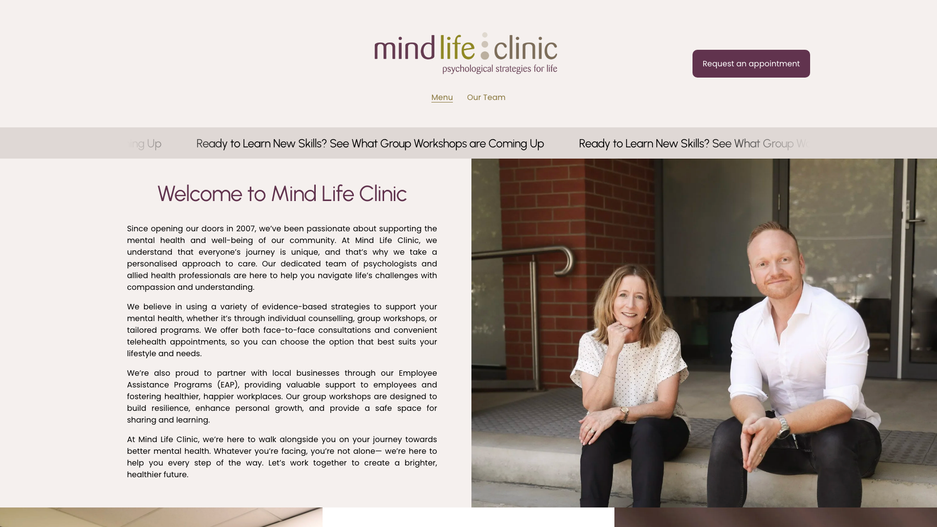 The 17 Best Therapist Website Design Examples in Australia 15 Mind Life Clinic website homepage