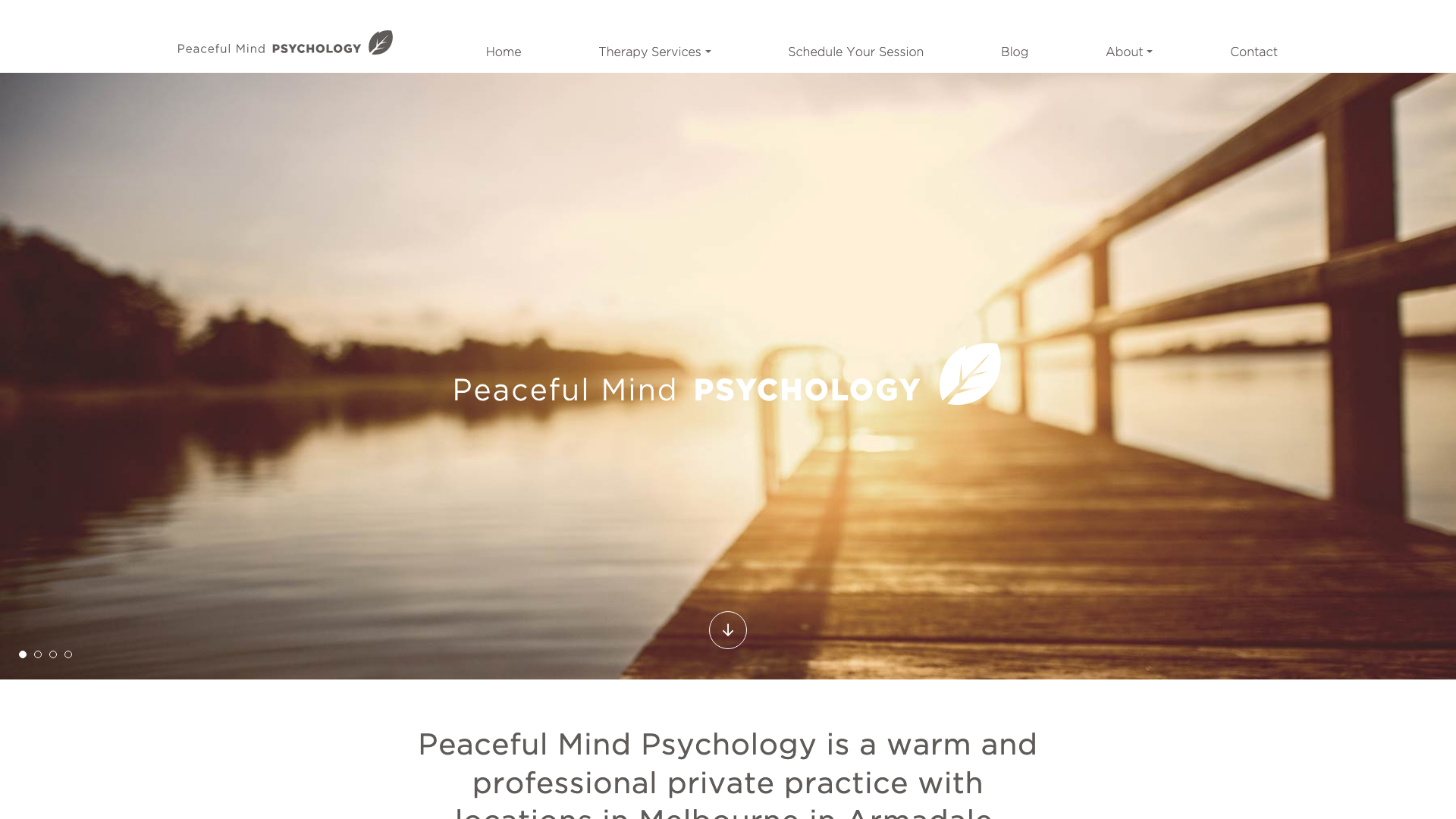 The 17 Best Therapist Website Design Examples in Australia 3 Peaceful Mind Psychology website homepage