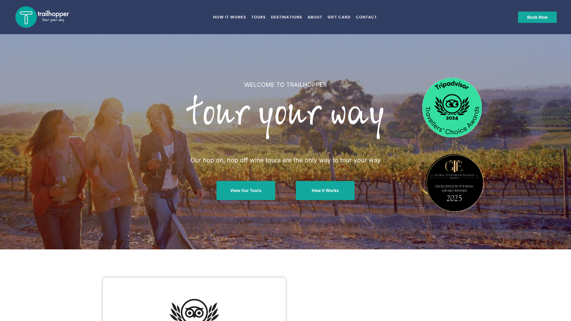 TrailHopper website homepage