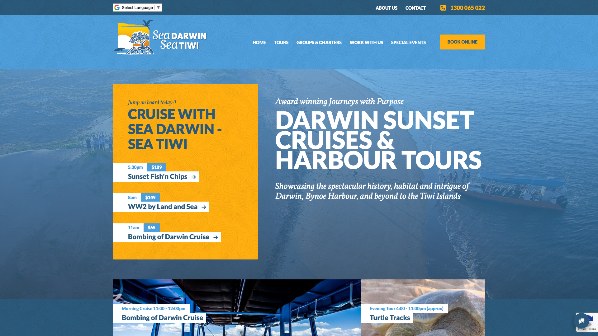 Sea Darwin website homepage