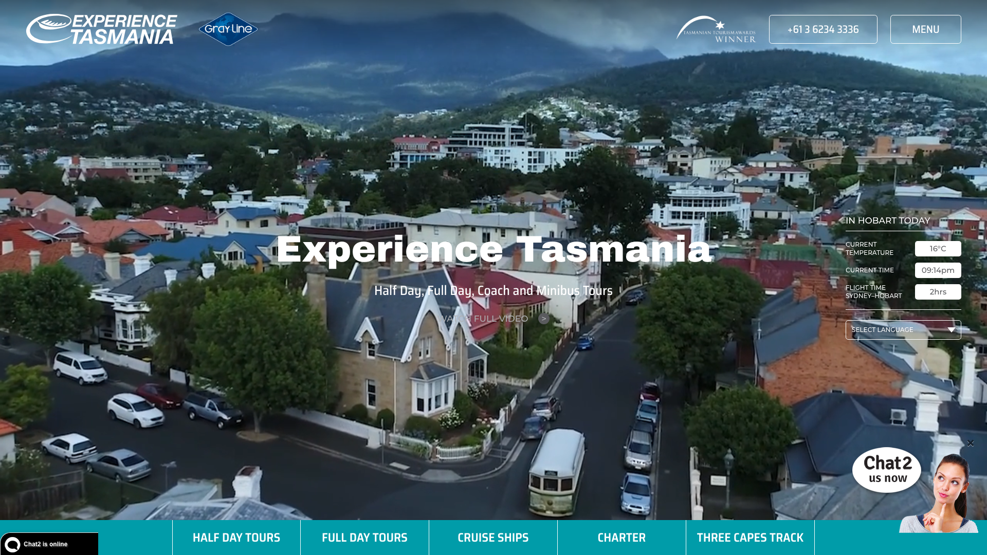 Experience Tasmania website homepage