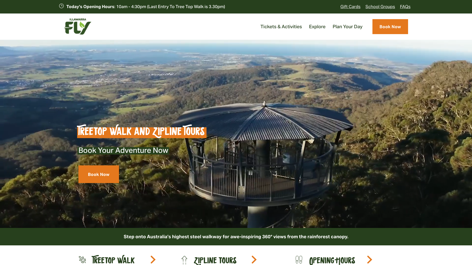 Illawarra Fly website homepage