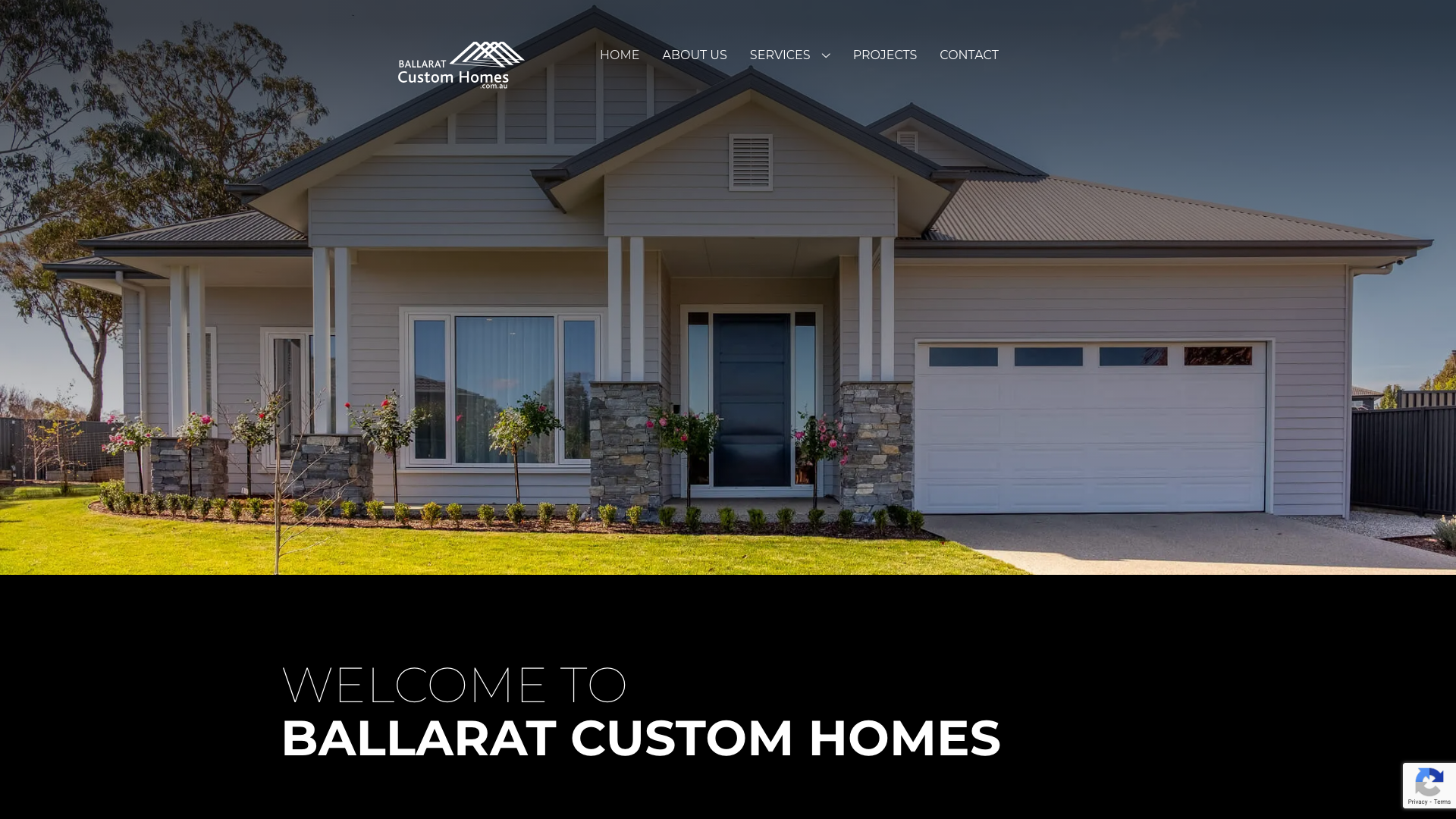 Ballarat Custom Homes website homepage