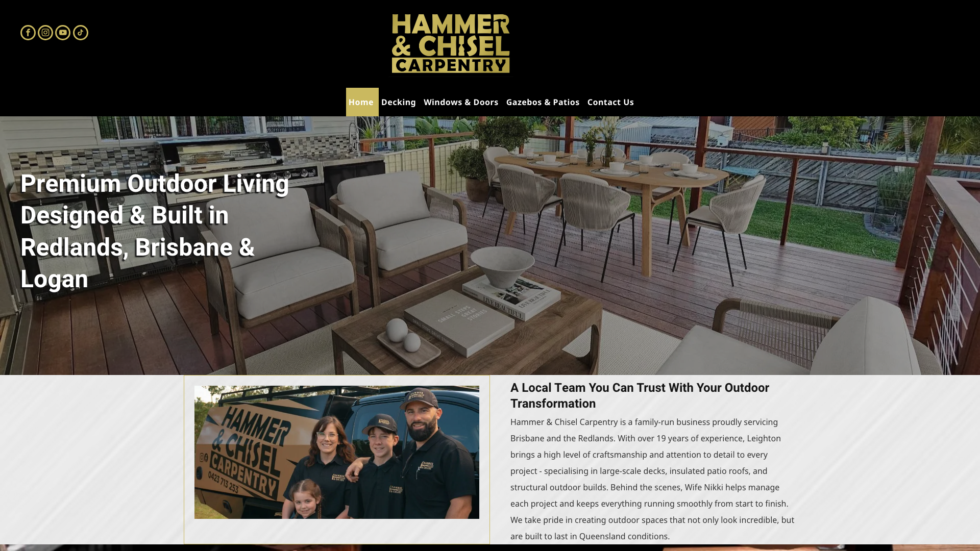 Hammer and Chisel Carpentry website homepage