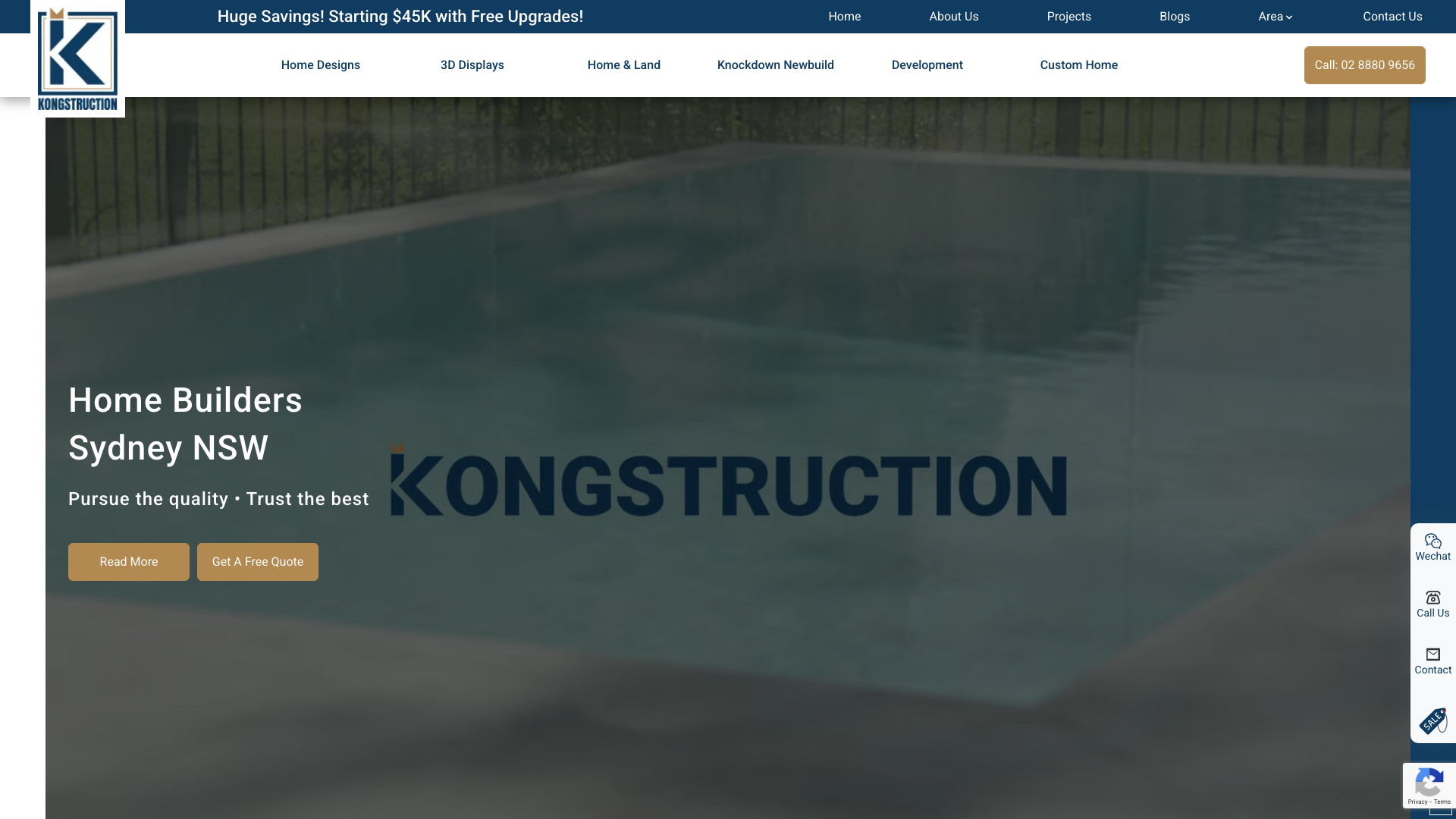 Kongstruction website homepage
