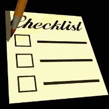 Checking items off an audit checklist