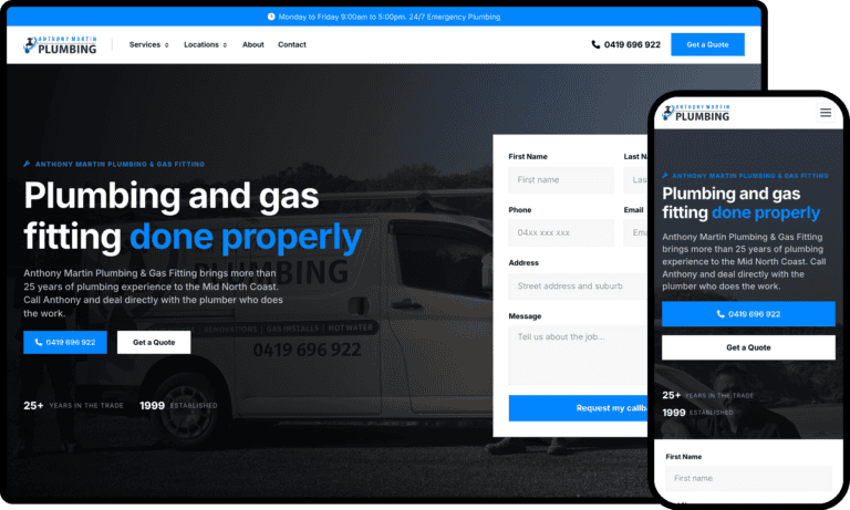 Business Website Design for Anthony Martin Plumbing