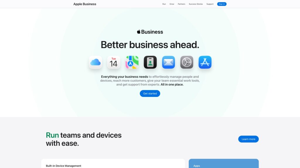 Apple Business homepage