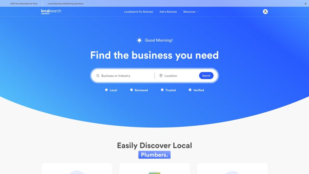 Localsearch business directory homepage