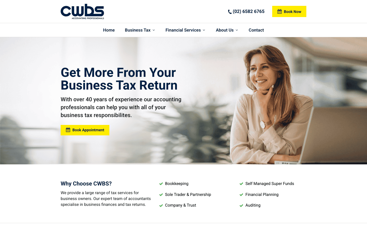 CWBS Accountants website homepage