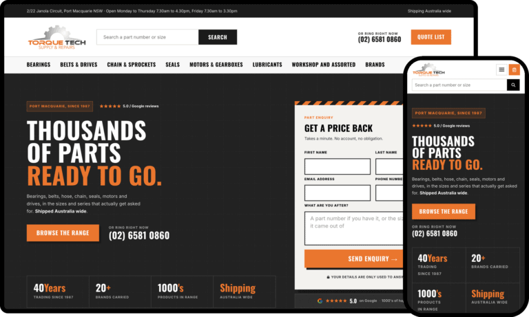 Business Website Design for Torque Tech